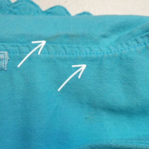 Paris Sport Club Vintage Denim Turquoise  Crop Top and High Waisted Shorts Set - Picture 15 of 16